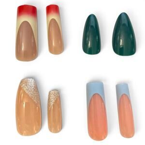 Cherry Nail Tips 96 Assorted Faux Multicolor